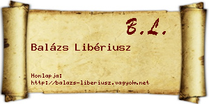 Balázs Libériusz névjegykártya